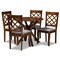 Baxton Studio Jana Grey Upholstered and Walnut Wood 5-Piece Dining Set 168-9874-10891 - alternate 1